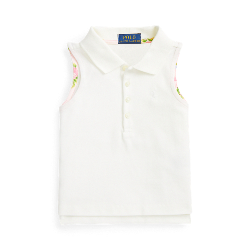 Cotton Mesh Sleeveless Girls Polo Shirt